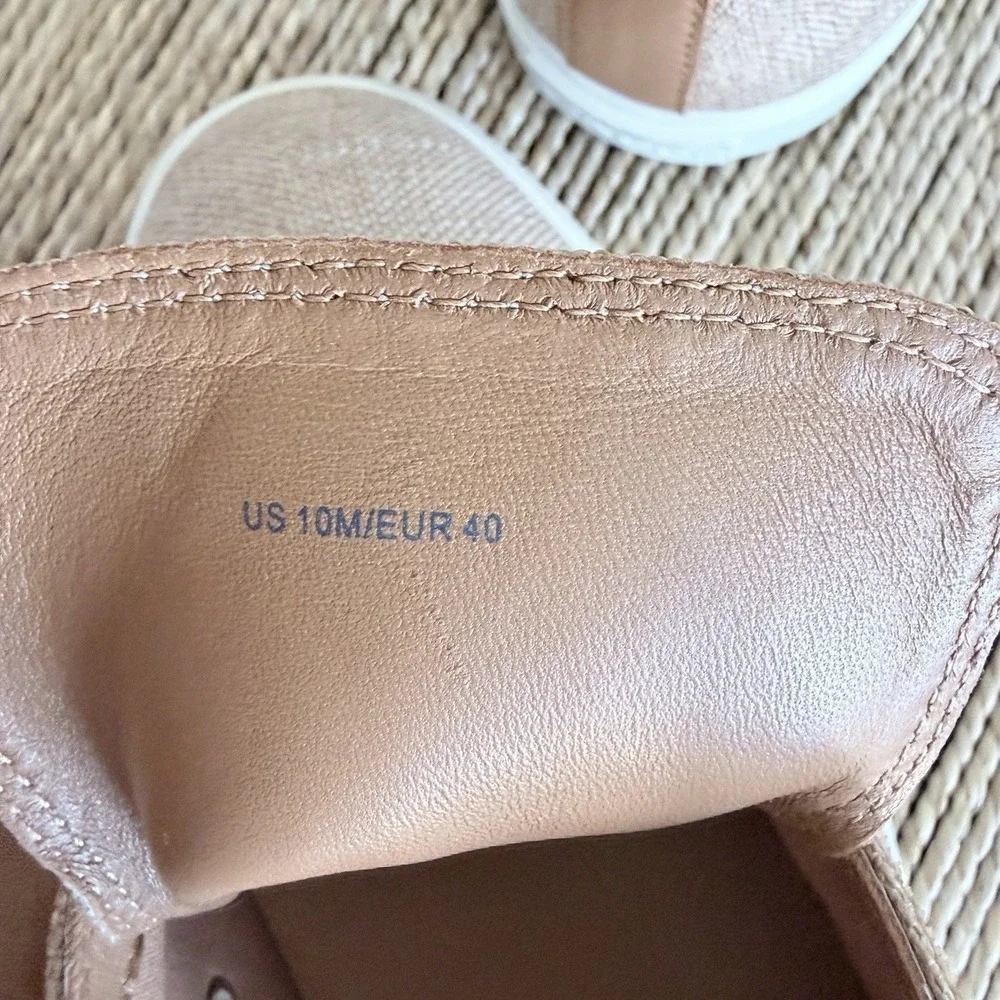 Women's Vince Blair Sz 10M EU40 Tan Burlap Rip Strap Sneaker Shoe MRP$175